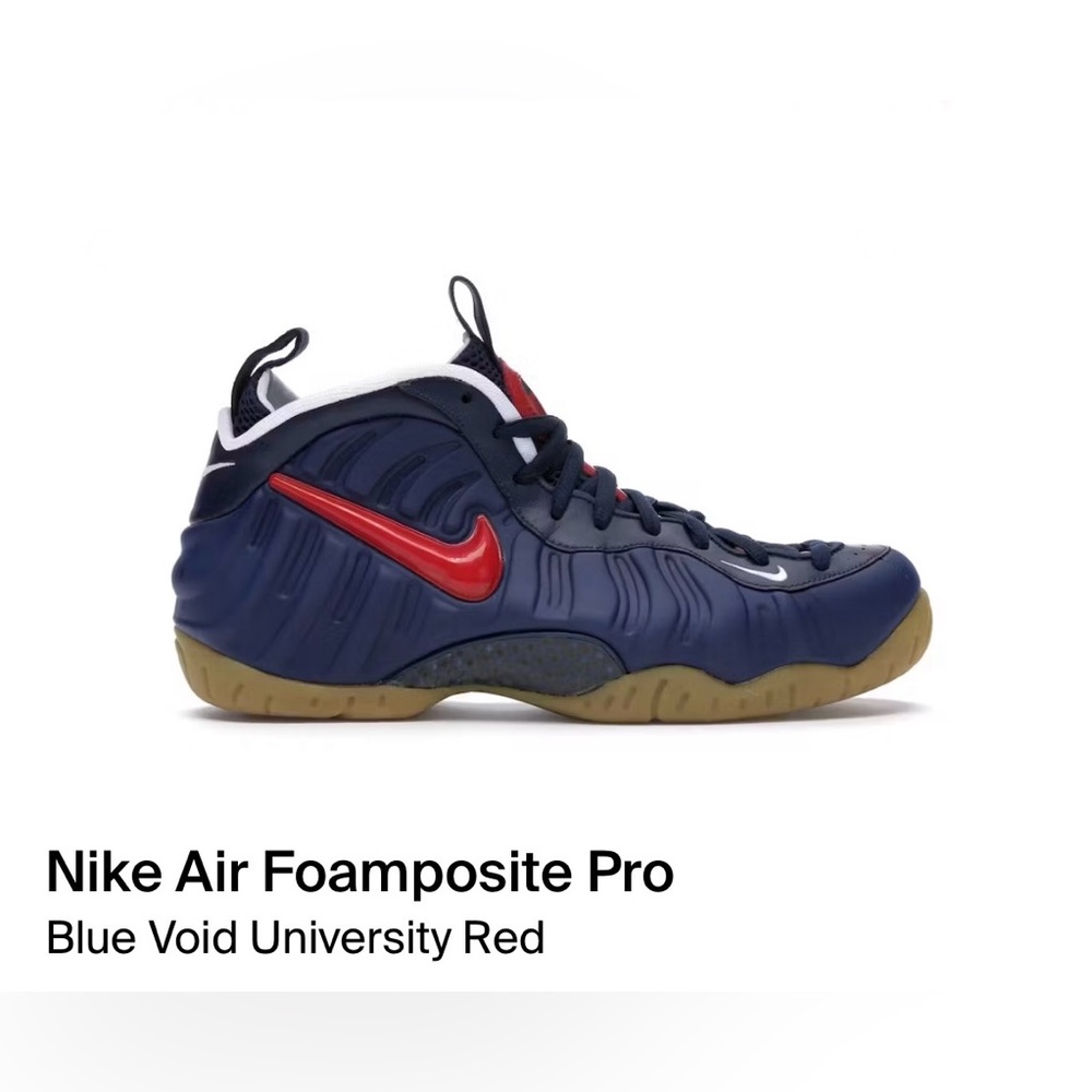 Nike Air Foamposite Pro - Blue Void University Red Size 9.5 Original Box